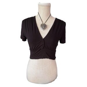 Elegant Black Wrap Top